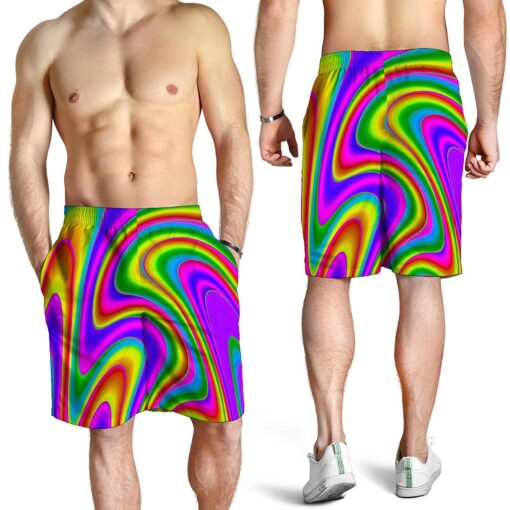 Abstract Neon Trippy Print Men's Shorts