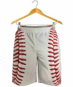 Baseball Stitching Print Men's Shorts