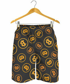 Bitcoin Cryptocurrency Pattern Print Men's Shorts