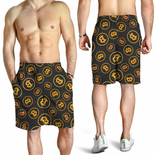 Bitcoin Cryptocurrency Pattern Print Men's Shorts