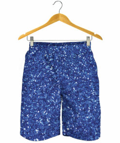 Blue (NOT Real) Glitter Print Men's Shorts