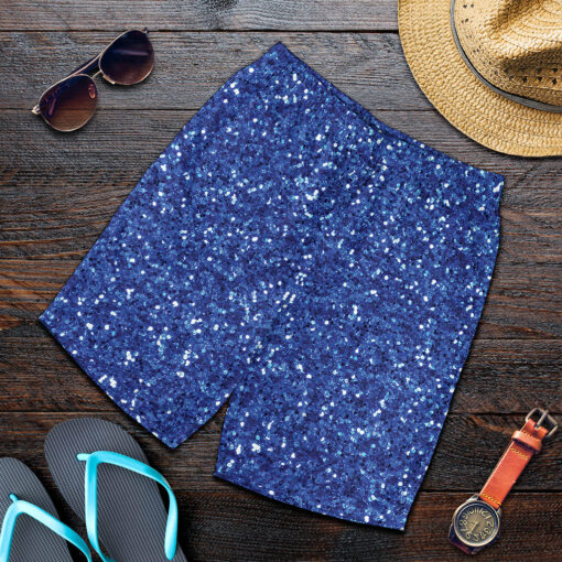 Blue (NOT Real) Glitter Print Men's Shorts