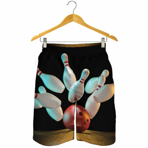 Bowling Strike Print Men's Shorts