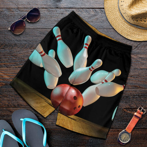 Bowling Strike Print Men's Shorts