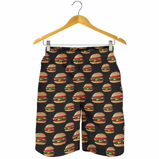 Cheeseburger Pattern Print Men's Shorts