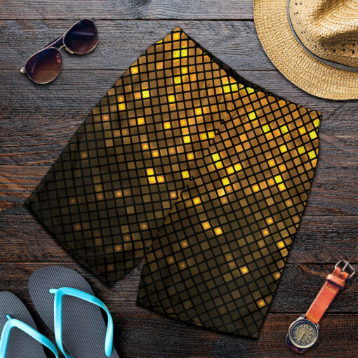 Gold Disco Lights Pattern Print Men's Shorts