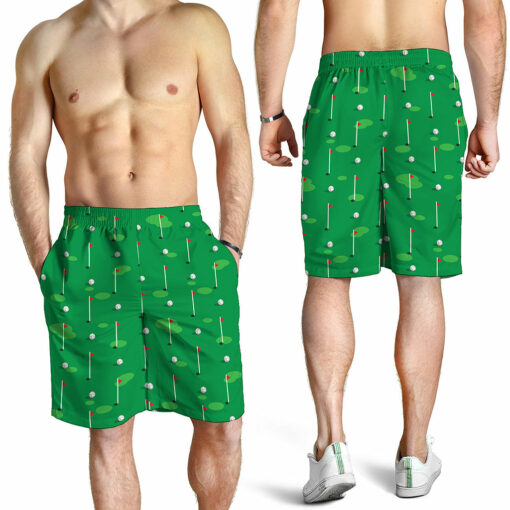 Golf Course Pattern Print Men's Shorts