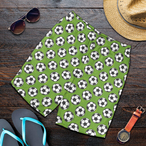 Green Soccer Ball Pattern Print Men's Shorts