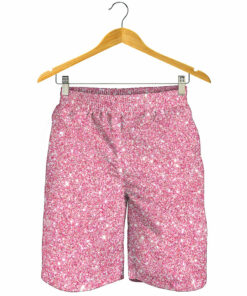 Pink (NOT Real) Glitter Print Men's Shorts