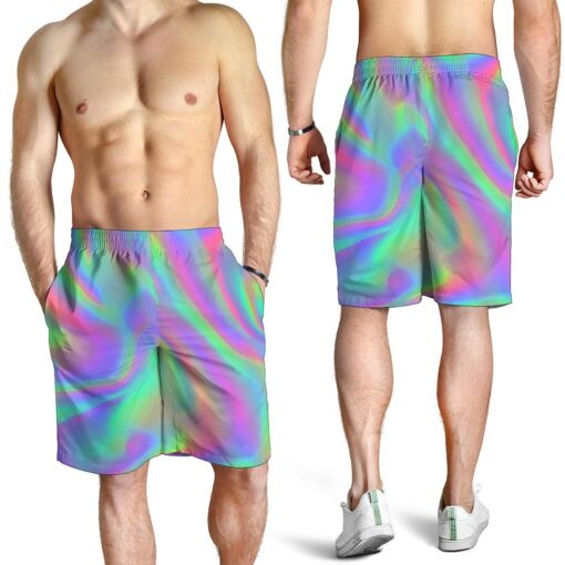 Psychedelic Holographic Trippy Print Men's Shorts