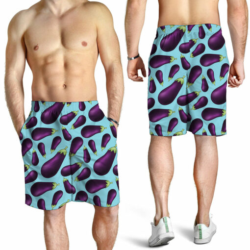 Purple Eggplant Pattern Print Men's Shorts