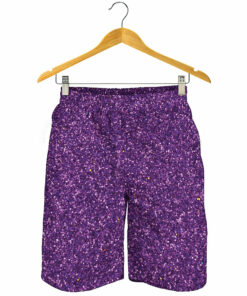 Purple (NOT Real) Glitter Print Men's Shorts