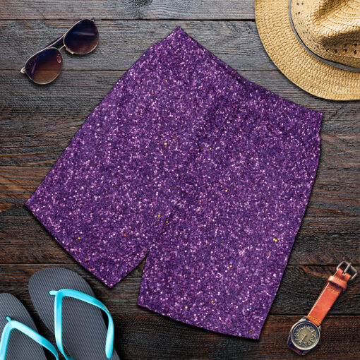 Purple (NOT Real) Glitter Print Men's Shorts