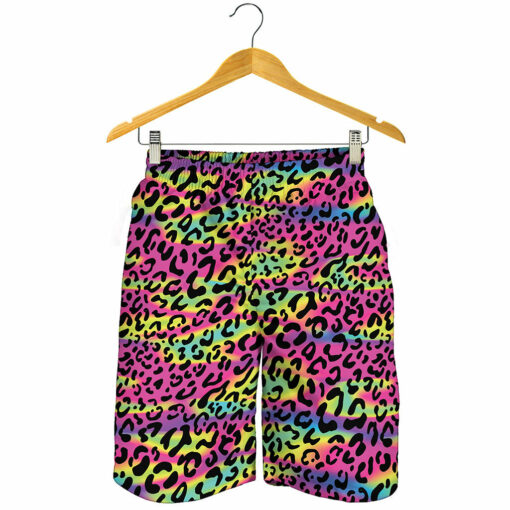 Trippy Psychedelic Leopard Print Men's Shorts
