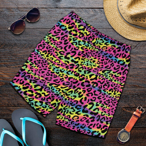 Trippy Psychedelic Leopard Print Men's Shorts