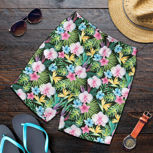 Vintage Tropical Jungle Hawaiian Print Men's Shorts
