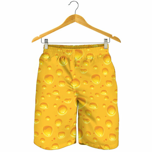 Yellow Cheese Print Men's Shorts