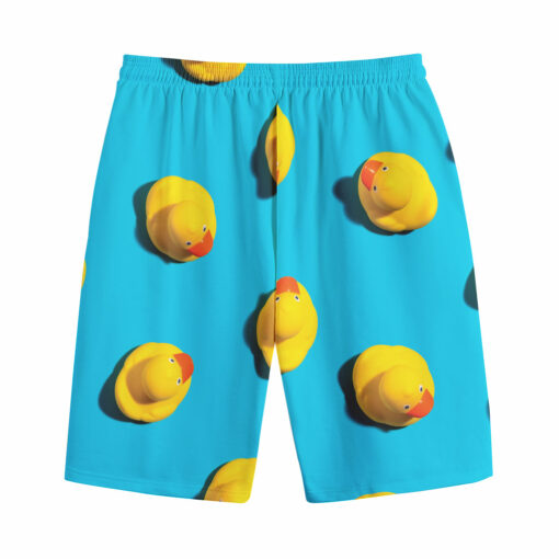 Yellow Rubber Ducks Print Cotton Shorts