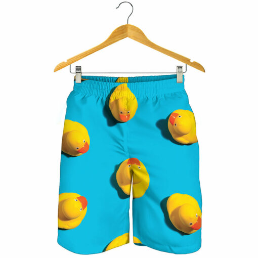Yellow Rubber Ducks Print Men's Shorts