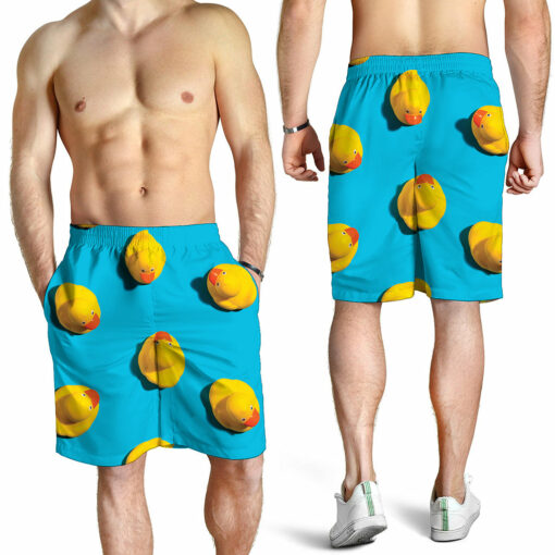 Yellow Rubber Ducks Print Men's Shorts