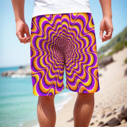 Yellow Splashing Moving Optical Illusion Men's Cargo Shorts