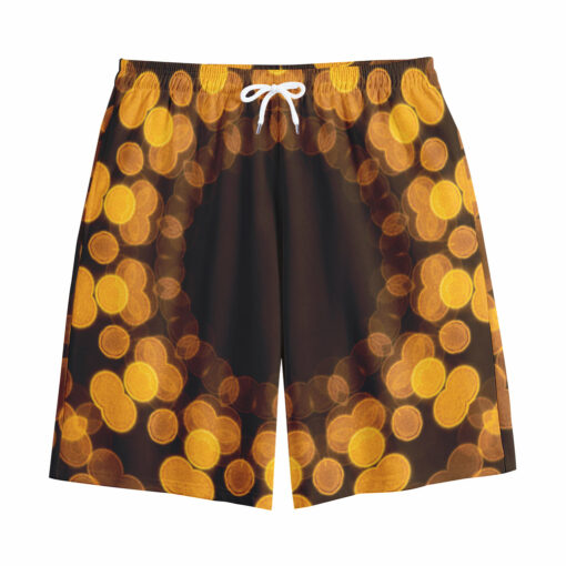 Yellow Spot Kaleidoscope Print Cotton Shorts