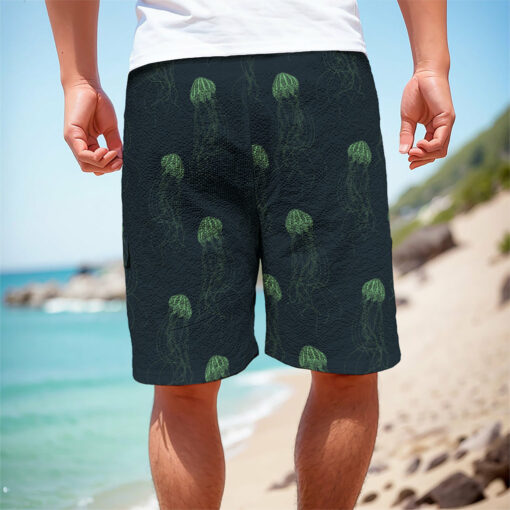 Zentangle Jellyfish Pattern Print Men's Cargo Shorts