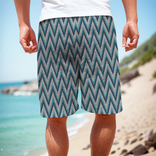 Zigzag Knitted Pattern Print Men's Cargo Shorts