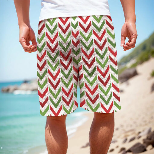 Zigzag Merry Christmas Pattern Print Men's Cargo Shorts