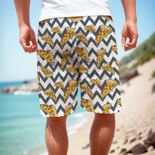 Zigzag Pizza Pattern Print Men's Cargo Shorts