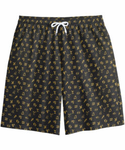 Zodiac Astrological Signs Pattern Print Cotton Shorts
