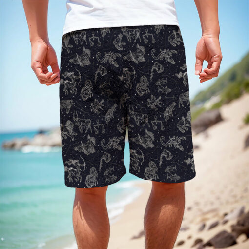 Zodiac Constellation Pattern Print Men's Cargo Shorts