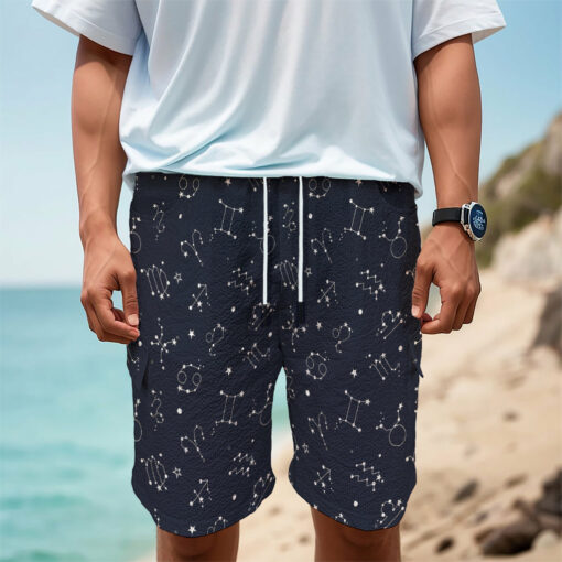 Zodiac Star Signs Pattern Print Men's Cargo Shorts