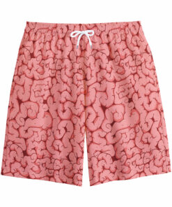 Zombie Brain Print Cotton Shorts