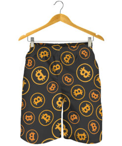 Bitcoin Cryptocurrency Pattern Print Men's Shorts