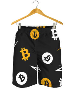 Bitcoin Symbol Pattern Print Men's Shorts