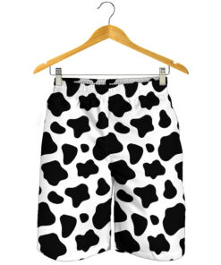 Black And White Cow Print Men's Shorts