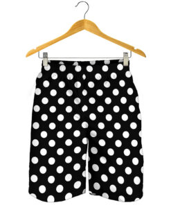 Black And White Polka Dot Pattern Print Men's Shorts