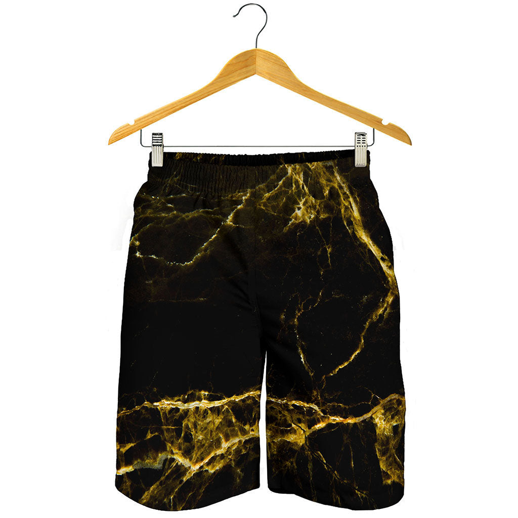 Black Gold Marble Print Men's Shorts Black Gold Marble Print Men's Shorts