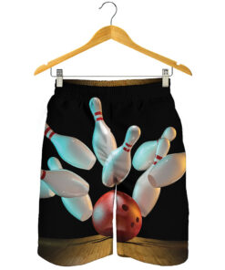 Bowling Strike Print Men's Shorts