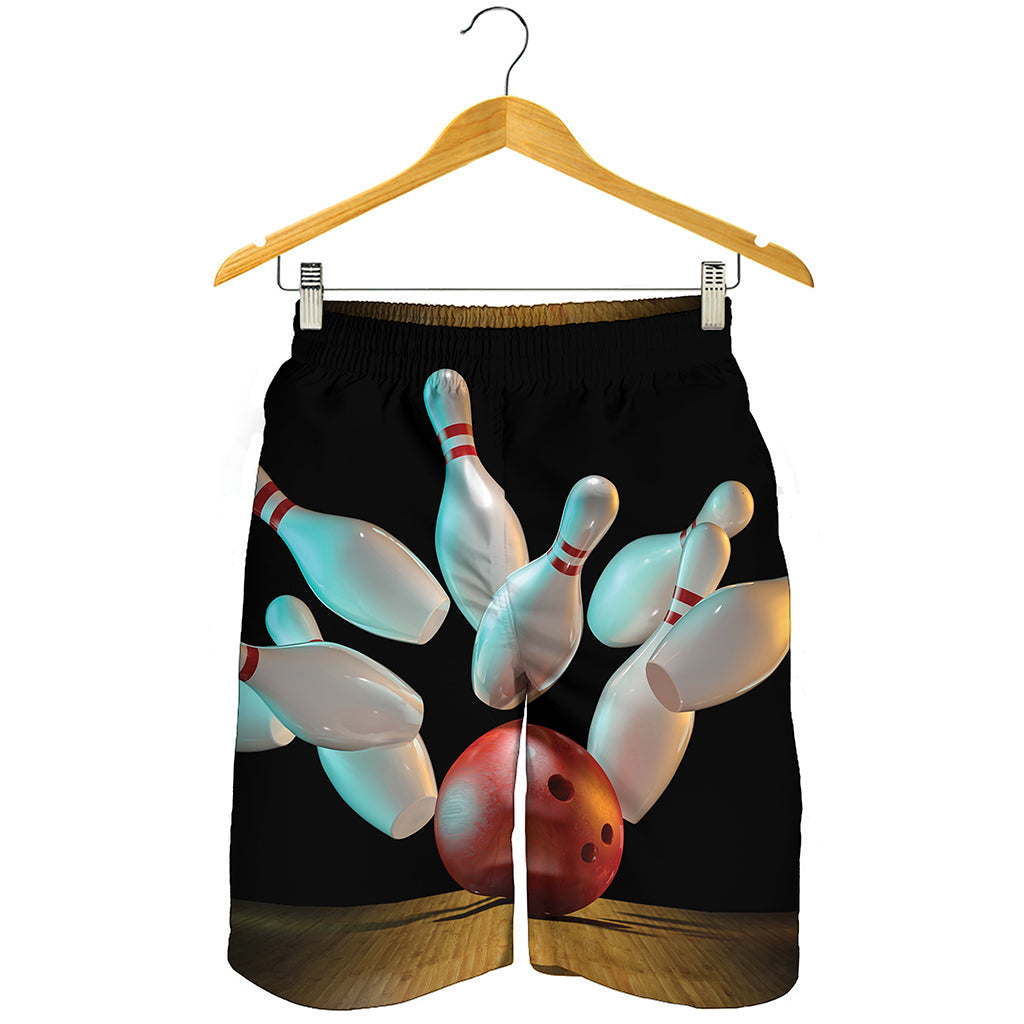 Bowling Strike Print Men's Shorts Bowling Strike Print Men's Shorts