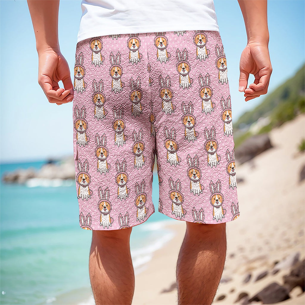 Bunny Corgi Pattern Print Men's Cargo Shorts Bunny Corgi Pattern Print Men's Cargo Shorts