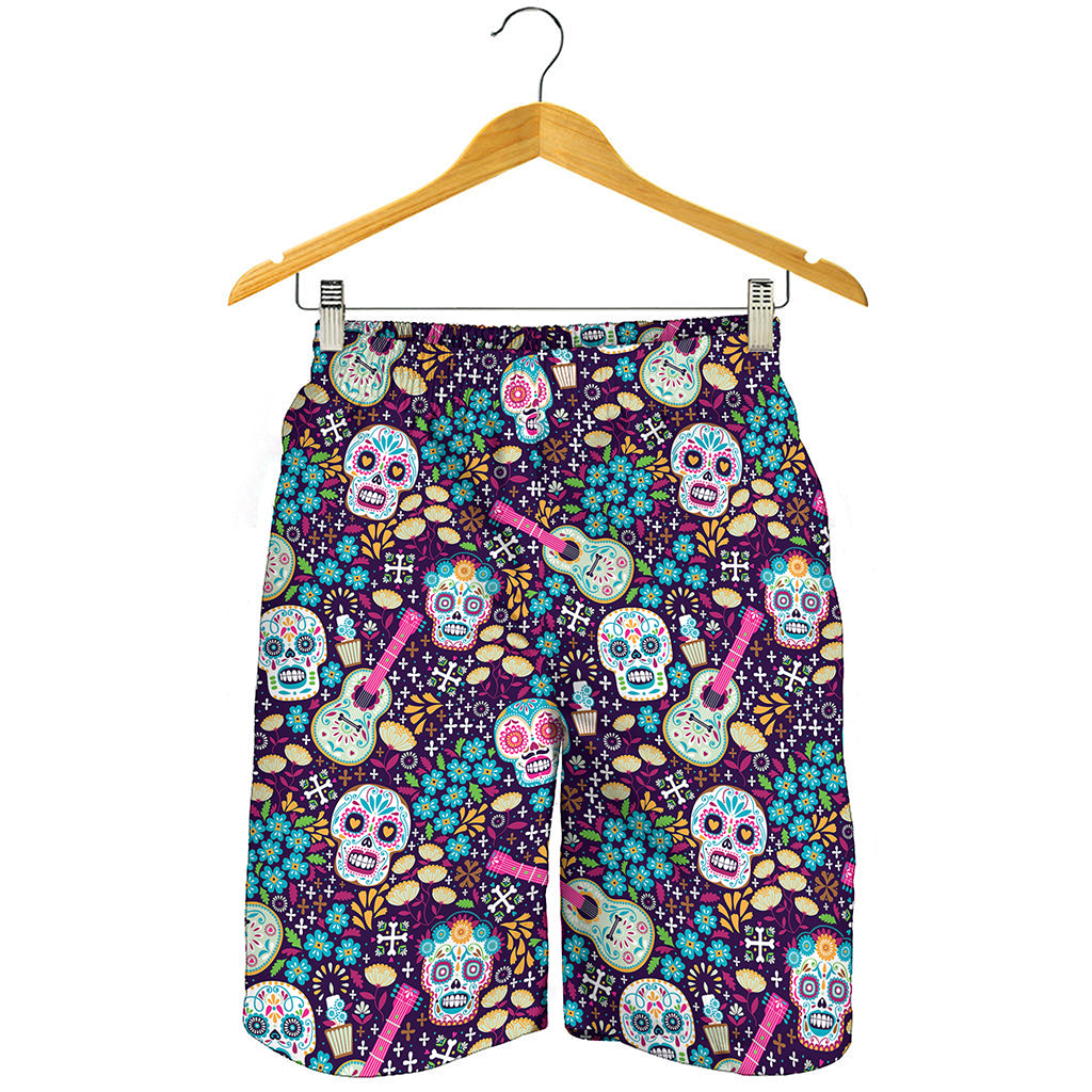 Calaveras Day Of The Dead Pattern Print Men's Shorts Calaveras Day Of The Dead Pattern Print Men's Shorts