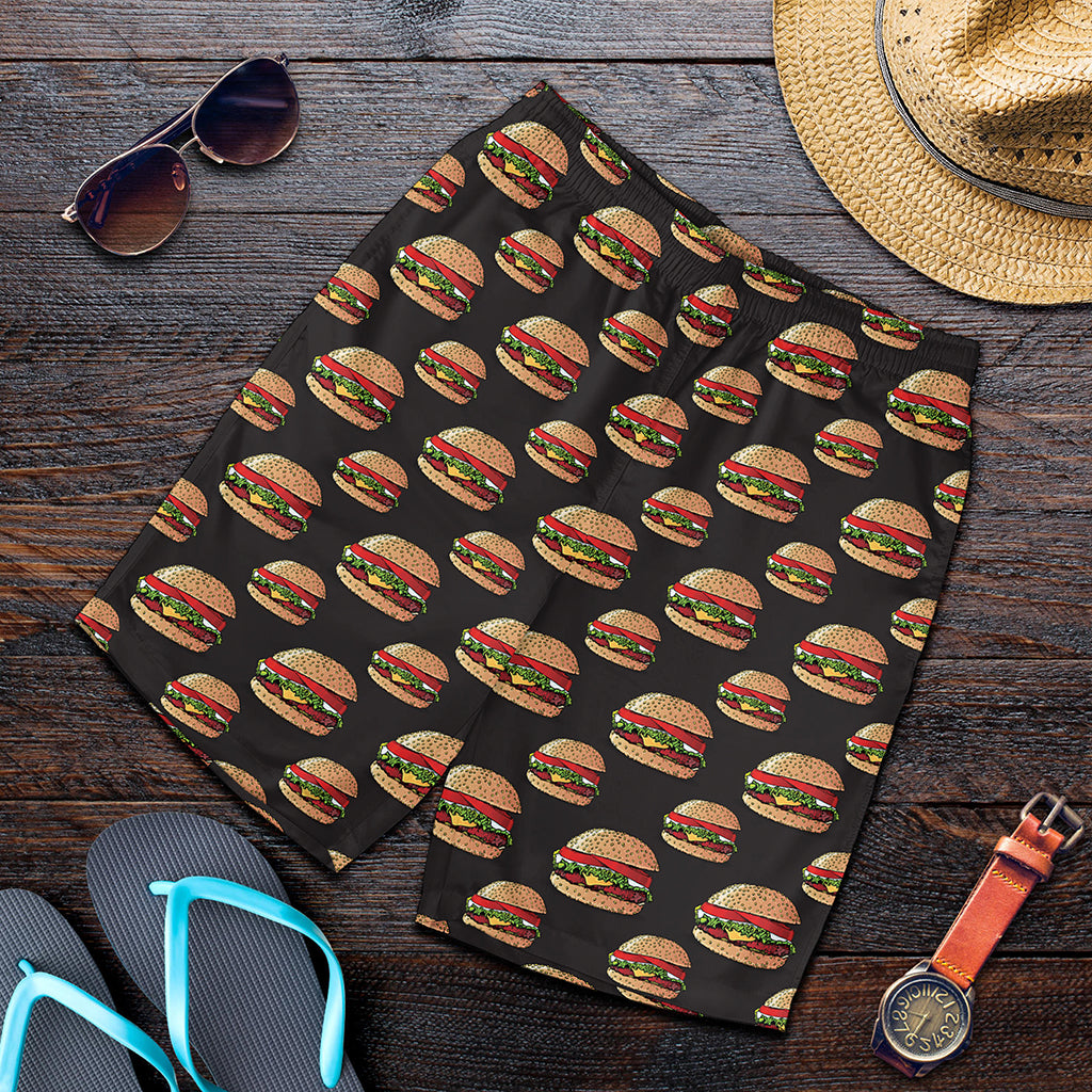Cheeseburger Pattern Print Men's Shorts Cheeseburger Pattern Print Men's Shorts