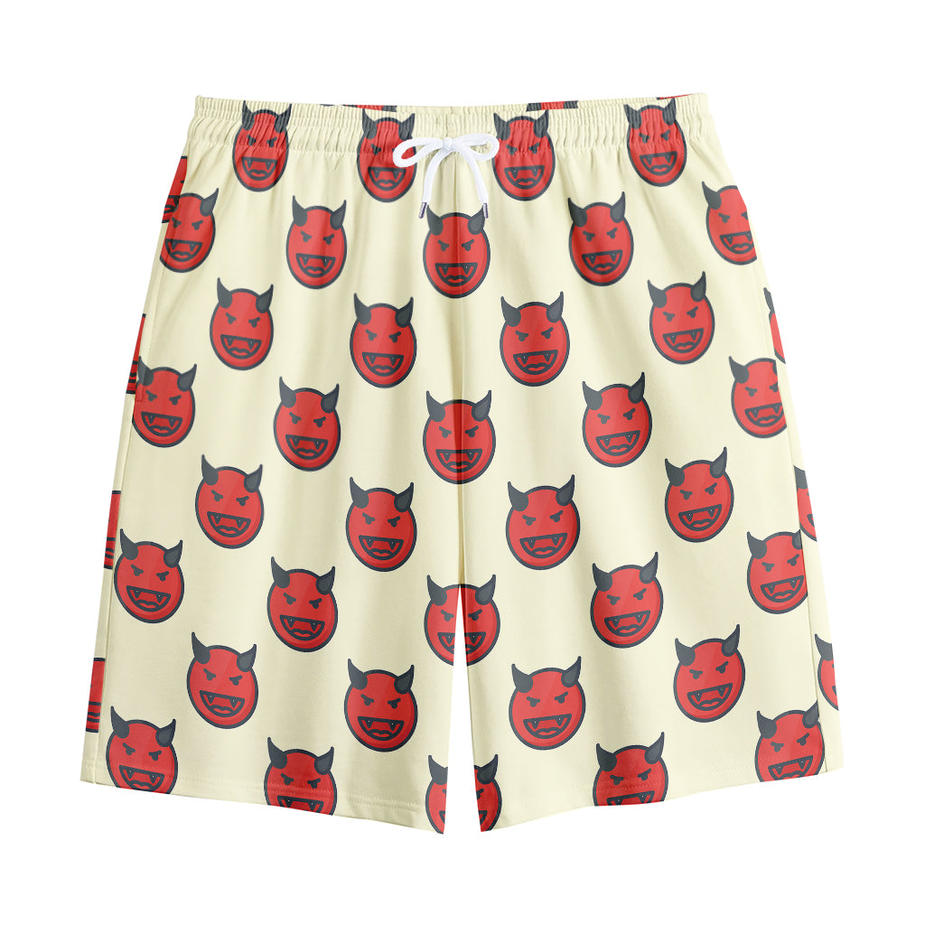 Devil Emoji Pattern Print Cotton Shorts Devil Emoji Pattern Print Cotton Shorts