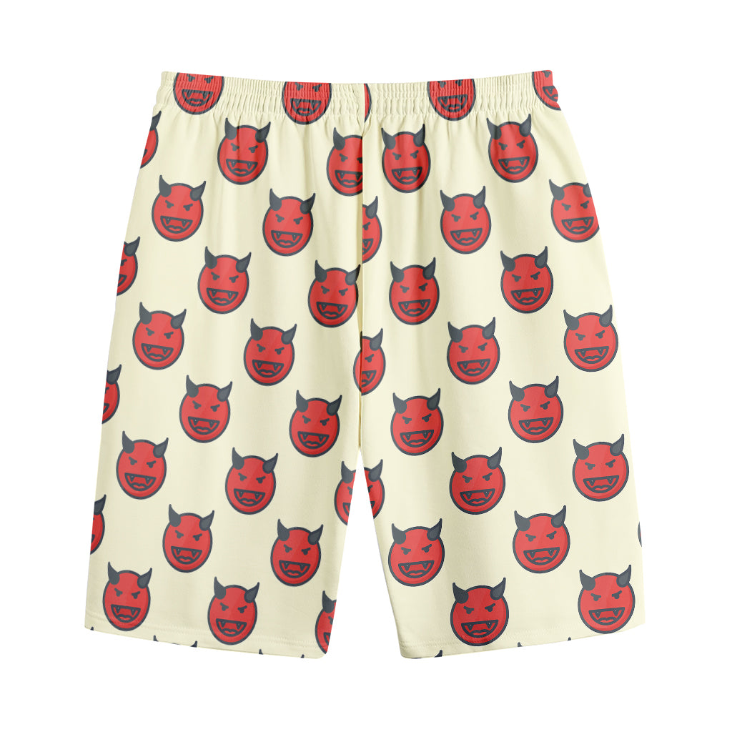 Devil Emoji Pattern Print Cotton Shorts Devil Emoji Pattern Print Cotton Shorts