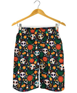 Dia De Los Muertos Day Of The Dead Print Men's Shorts