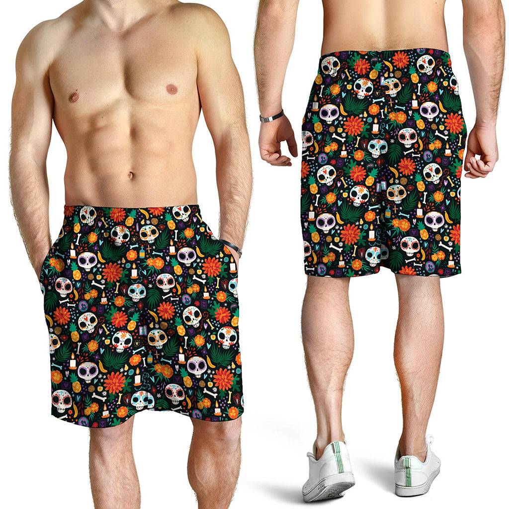 Dia De Los Muertos Day Of The Dead Print Men's Shorts Dia De Los Muertos Day Of The Dead Print Men's Shorts