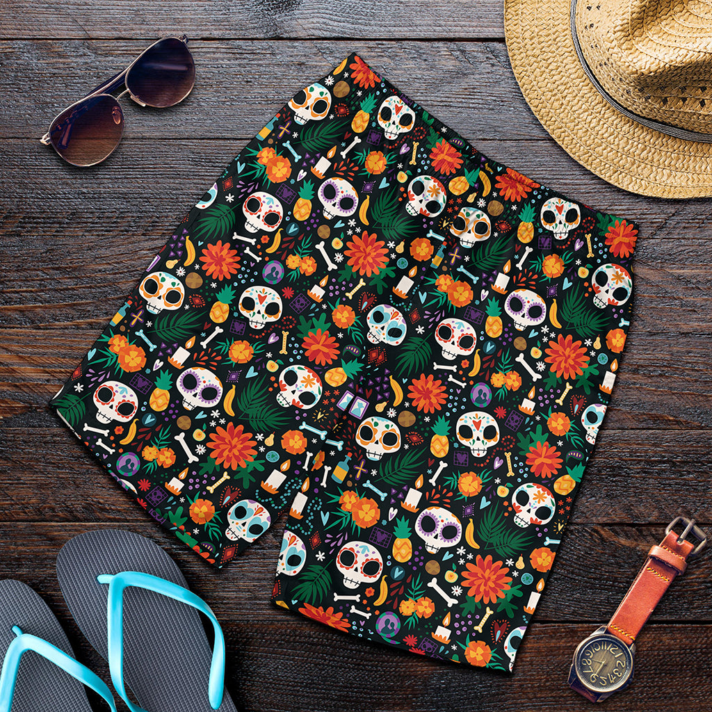 Dia De Los Muertos Day Of The Dead Print Men's Shorts Dia De Los Muertos Day Of The Dead Print Men's Shorts