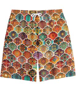 Ethnic Mandala Bohemian Pattern Print Cotton Shorts